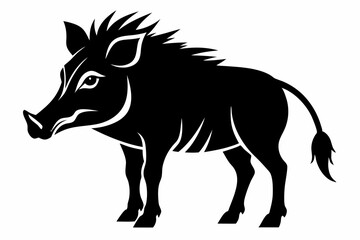 warthog line art silhouette vector illustration
