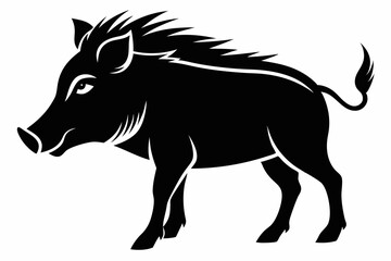 Fototapeta premium warthog line art silhouette vector illustration