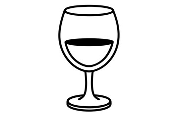 wine line art silhouette vector illustration