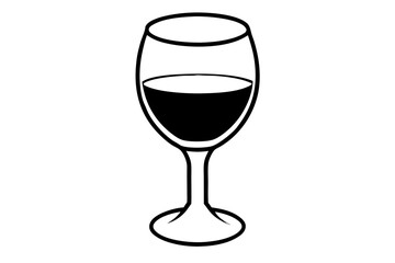 wine line art silhouette vector illustration