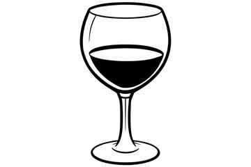 wine line art silhouette vector illustration