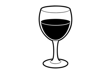 wine line art silhouette vector illustration