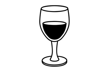 wine line art silhouette vector illustration