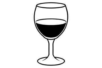 wine line art silhouette vector illustration