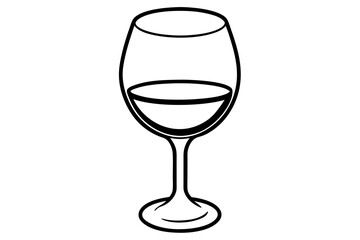 wine line art silhouette vector illustration