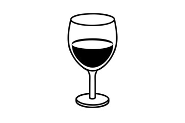 wine line art silhouette vector illustration