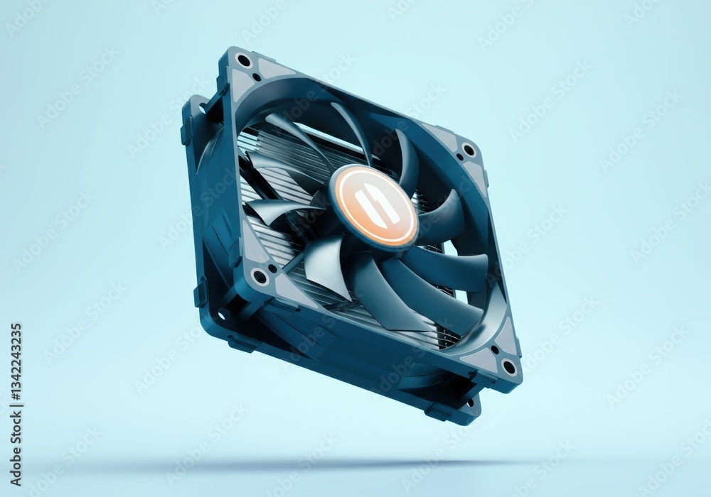 Poster high-performance computer fan with sleek design and efficient airflow