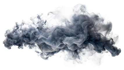 black smoke isolated on transparent background