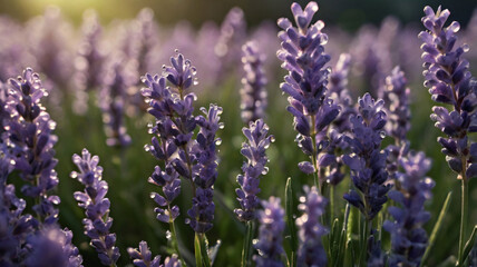 Lavender Fields in the Warm Sunlight