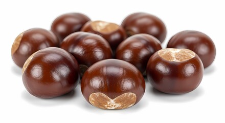 Obraz premium Group of Shiny Brown Horse Chestnuts