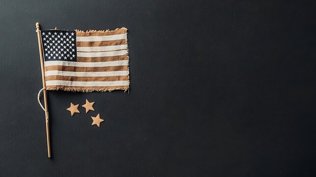 Rustic American Flag with Stars
