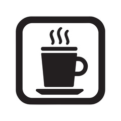 A silhouette of a white cup