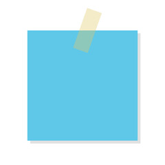 Blue sticky note icon. Vector.