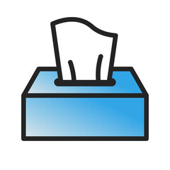 Blue gradient tissue box icon. Vector.