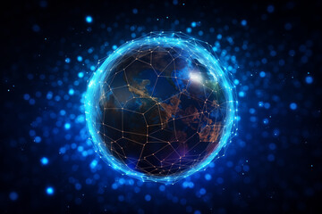 Obraz premium 5G Network Connection Visualization 