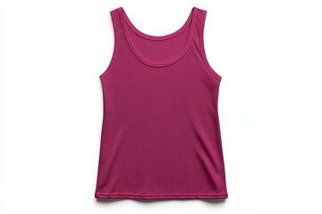 Magenta tank top mockup blank front-view sporty cut casual sleeveless apparel clothing design isolated on white background