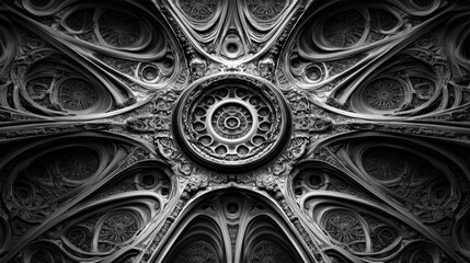 Intricate Architectural Ceiling Design with Detailed Patterns and Textures