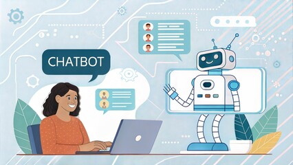 Conversational AI chatbot concept, highlighting artificial intelligence-driven chat interactions. (ai)