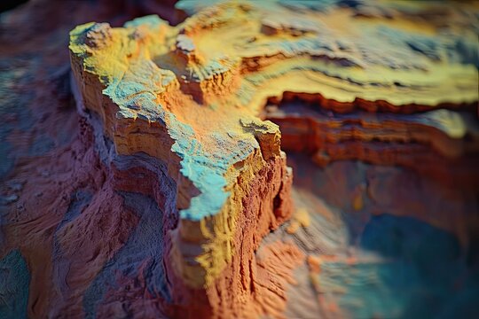 Colorful canyon landscape, textured relief