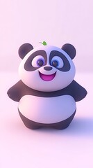 Naklejka premium Cute Cartoon Panda.