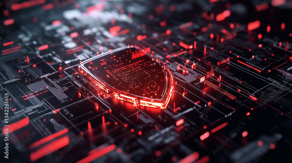 Poster close-up of a fiery shield, radiating heat and light, as it deflects incoming streams of red error m