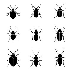 collection of insects silhouette