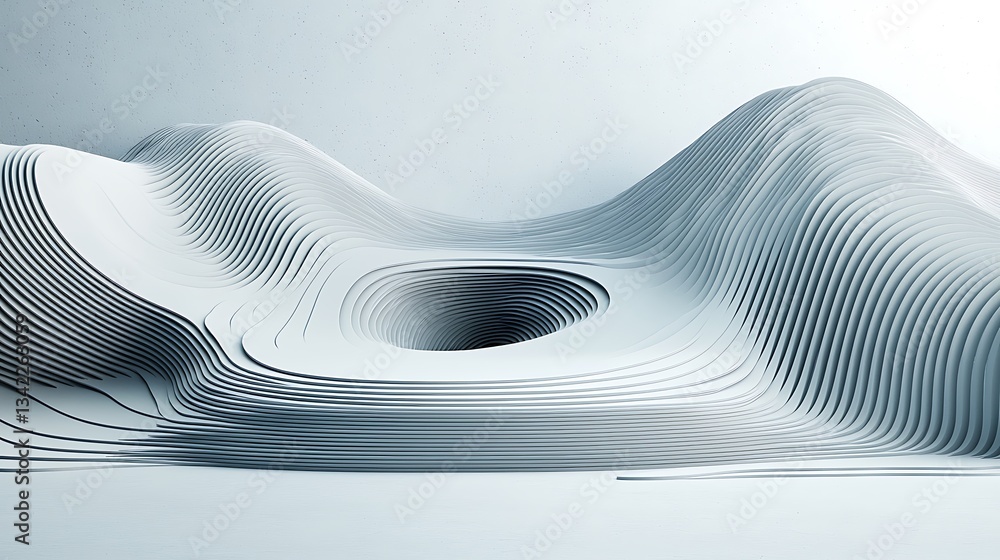 Aufkleber abstract architectural landscape with layered, undulating forms