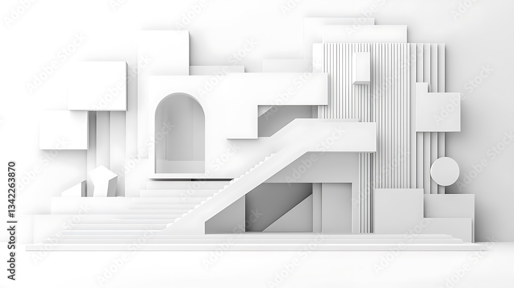 Poster abstract architectural scene