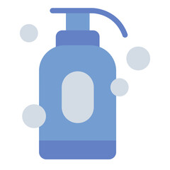 Baby shampoo flat icon representing gentle hair care for infants