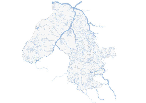 Vector map waterway in baucau east Timor with black and white color