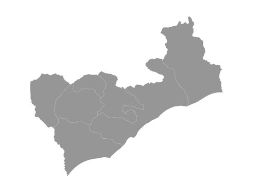 vector map of cova lima region in east timor country with gray color
