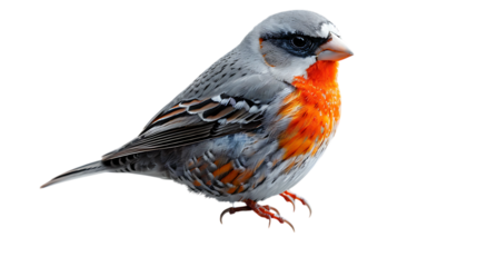 Australian zebra finch bird isolated on a transparent background. Captured in8K resolution