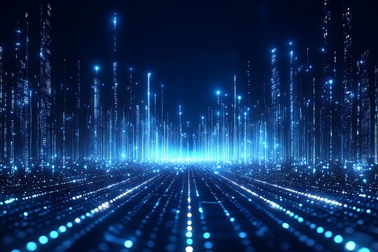 Digital Cityscape - Abstract Data Flow.