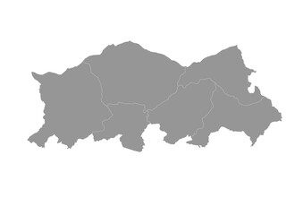 vector map of baucau region in east timor country with gray color