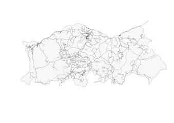 Fototapeta premium Vector map highway in baucau east Timor with black and white color