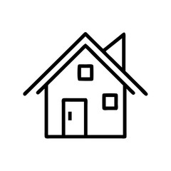 Simple line art house illustration on a white background  