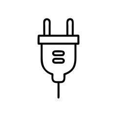Obraz premium Electrical plug outline design on a white background 