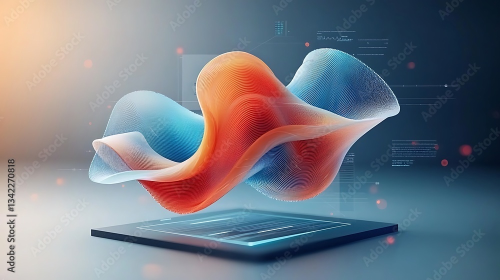 Poster Abstract digital art showcasing dynamic data visualization