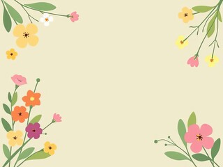 A floral frame of pink blossoms, a spring nature illustration