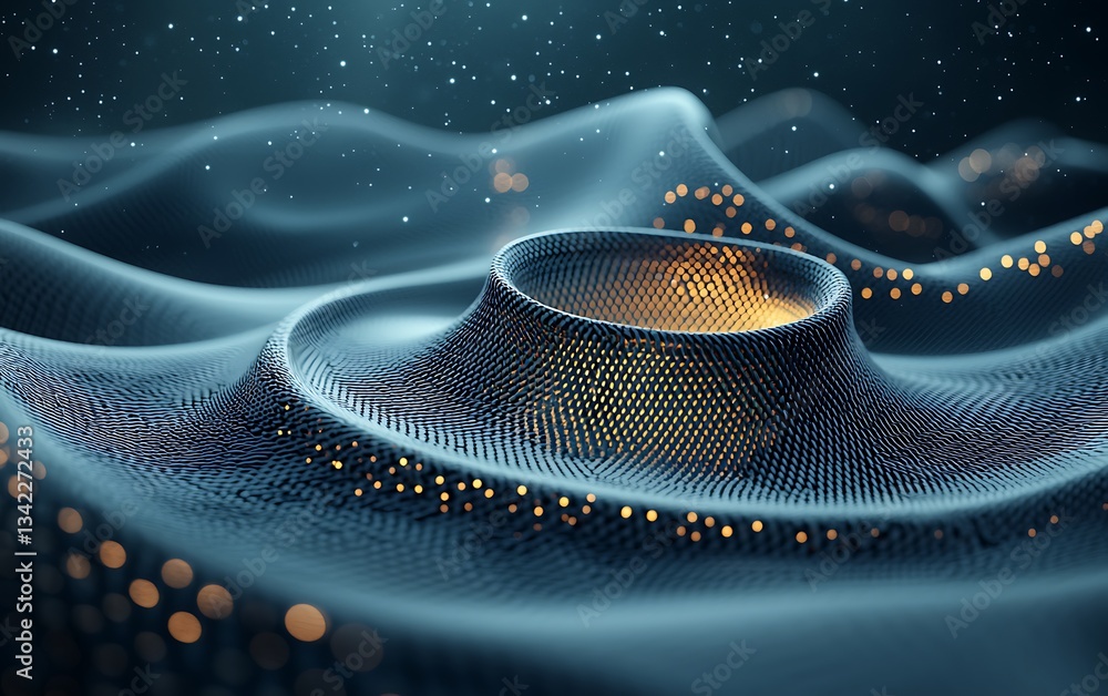 Aufkleber Abstract digital wave pattern with glowing center