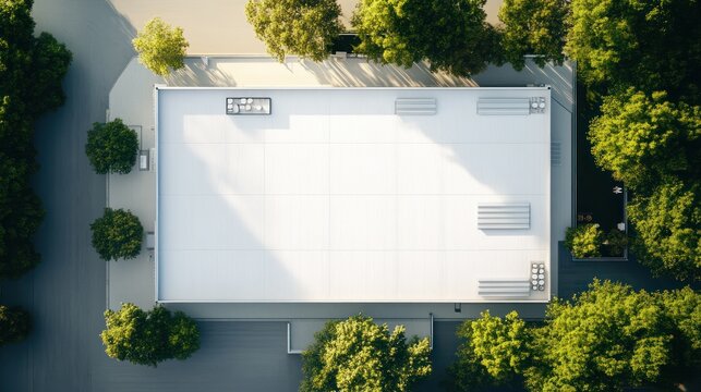 Flat Roof Building Aerial View