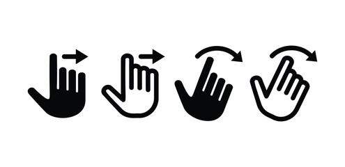 Obraz premium Hand Swipe Gestures Icons Set Vector Design Illustration On White Background