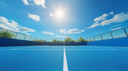 Sunny Day Blue Tennis Court
