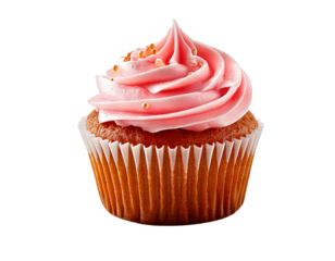 Cupcake mit Toping isoliert auf weißen Hintergrund, Freisteller