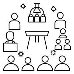 Business people icons set features diverse professionals in various business roles