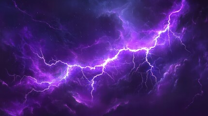 Purple lightning storm digital art, cosmic background, energy VFX