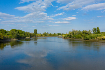 The Scheldt River in East Flanders, on a Sunny Late Spring Day