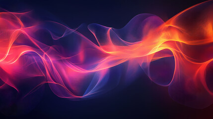 Abstract background with interwoven lines suggesting sound waves , energy, smooth. Interwoven Filaments. Illustration