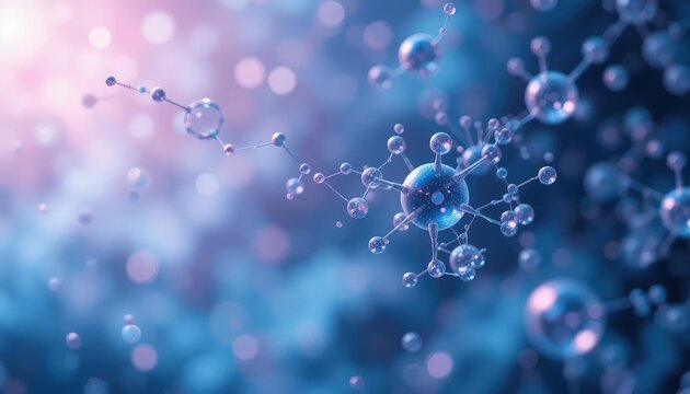 White and light blue medical abstract gradient background with molecules. web banner. Medical background in white and light blue gradient with molecular design.Science, technology and medical concept.