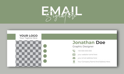 Minimalist and modern email signature or email footer template design, Creative Email Signature Layout	
